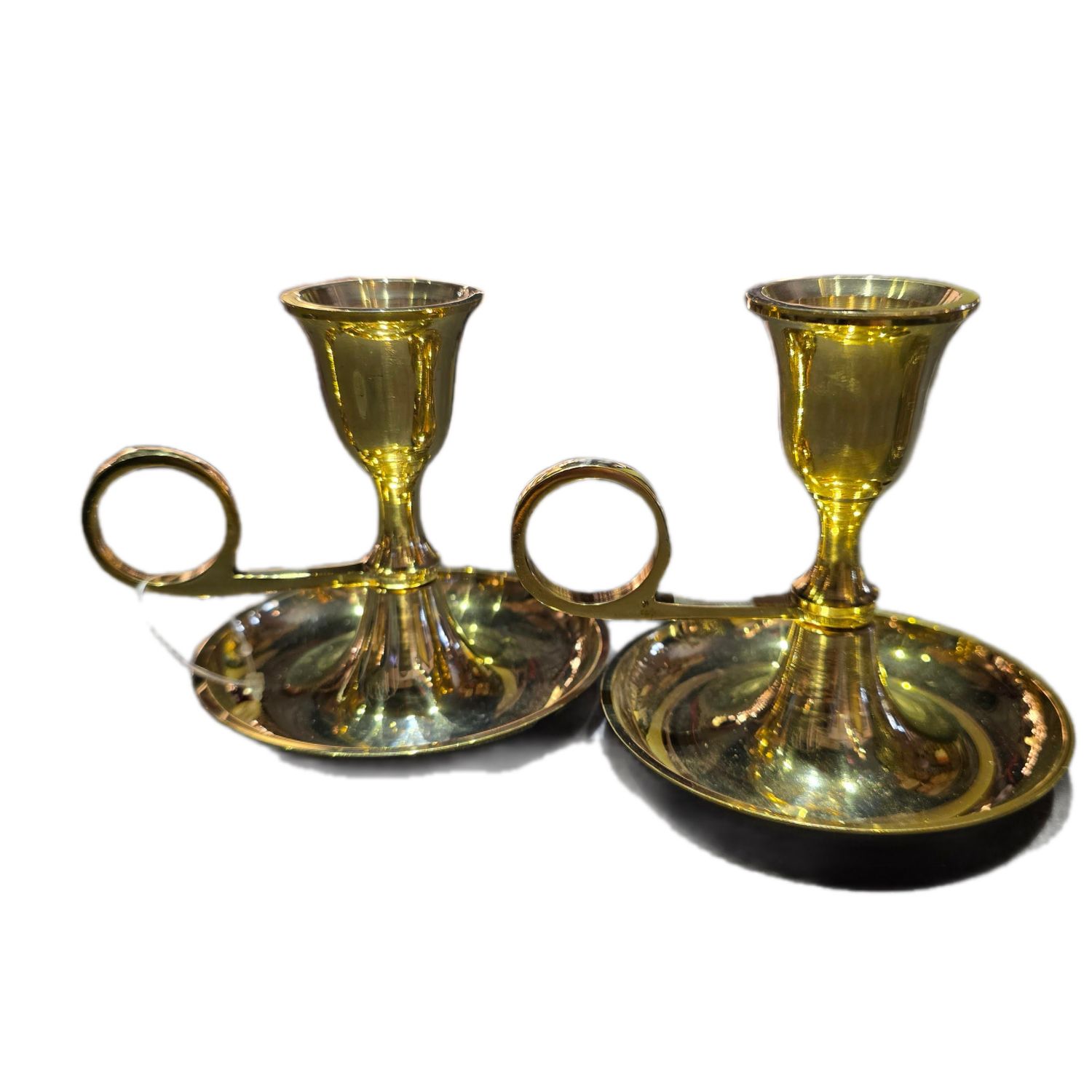 BRASS CHAMBERSTICK CANDLE HOLDER WITH CATCH DRIP