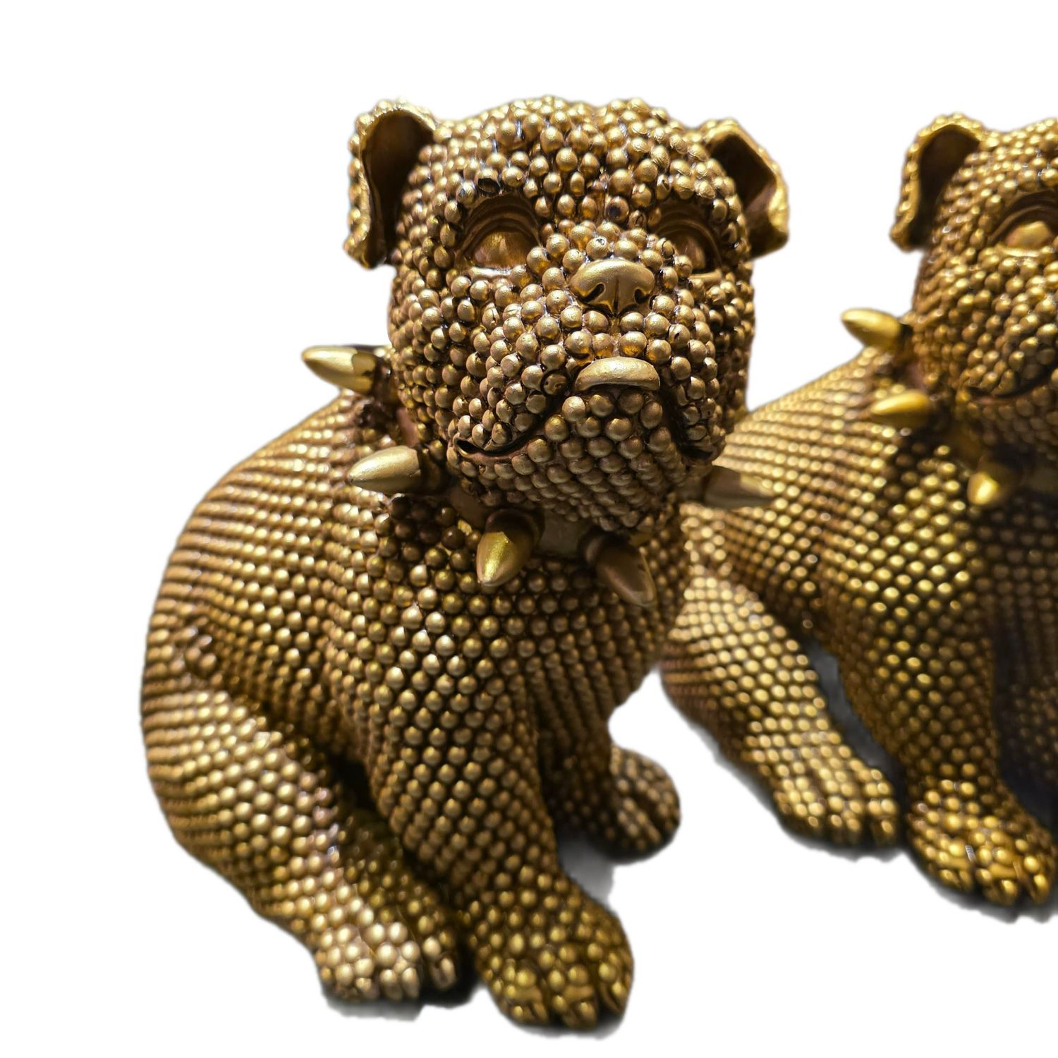GOLD COLORED DOG FIGURINE COLLECTIBLE SCULPTURE
