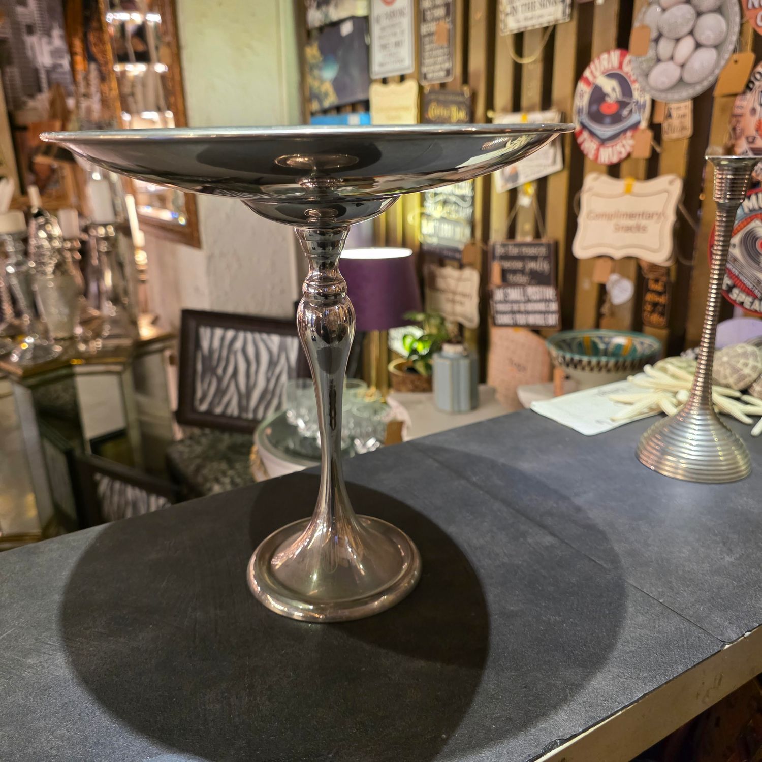 VINTAGE STYLE SILVER PLATED COMPOTE