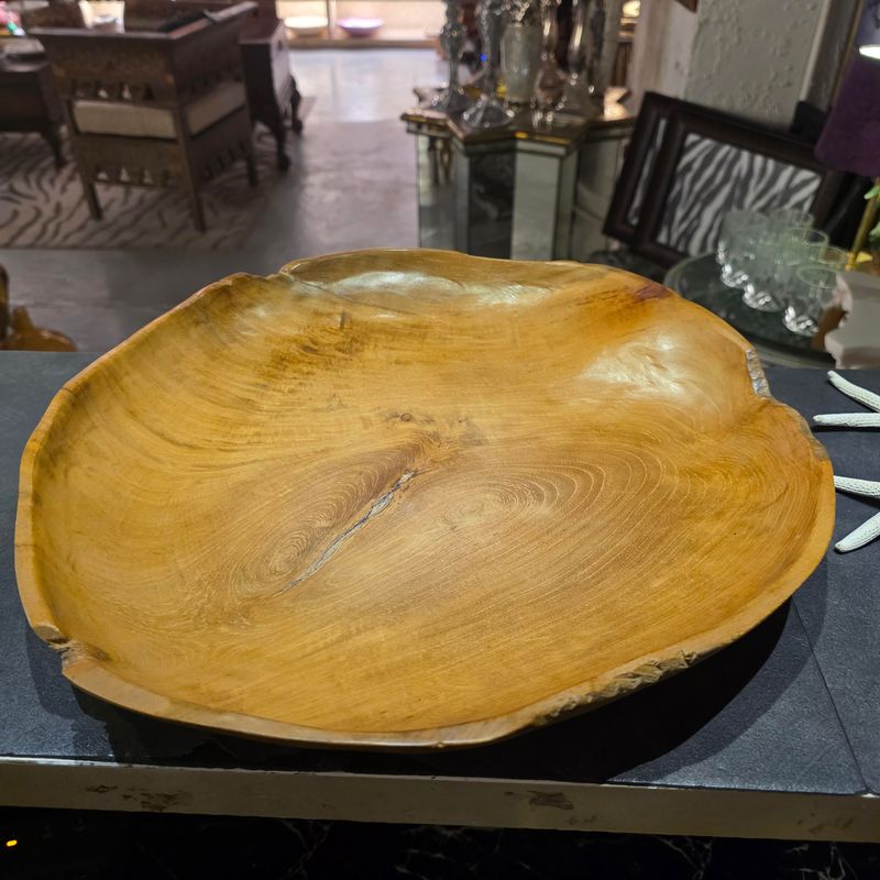 WOODEN TEAK ROOT PLATE