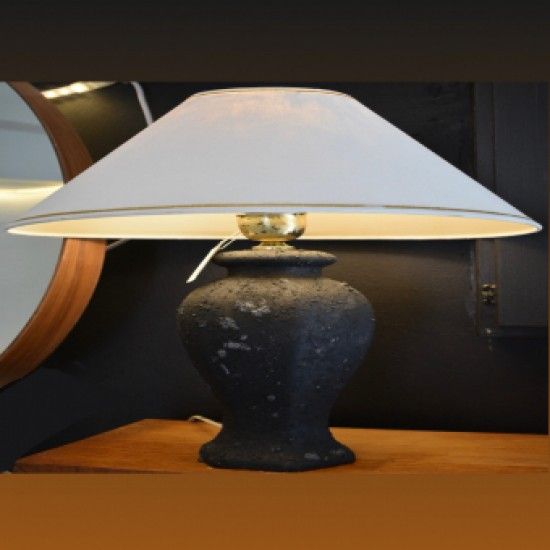 Hand Painted  Black Table Lamp with Shades 48cm tall