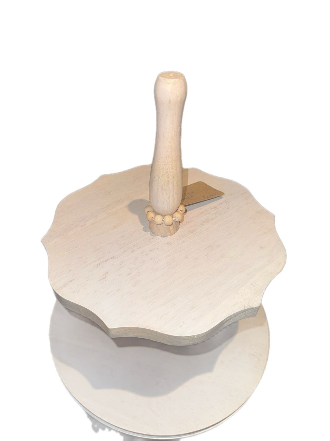 2 TIER CERAMIC / WOODEN CUPCAKE STAND