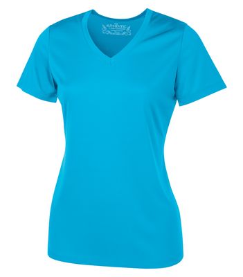 T-Shirt Femme Polyester, Couleur: Bleu Clair