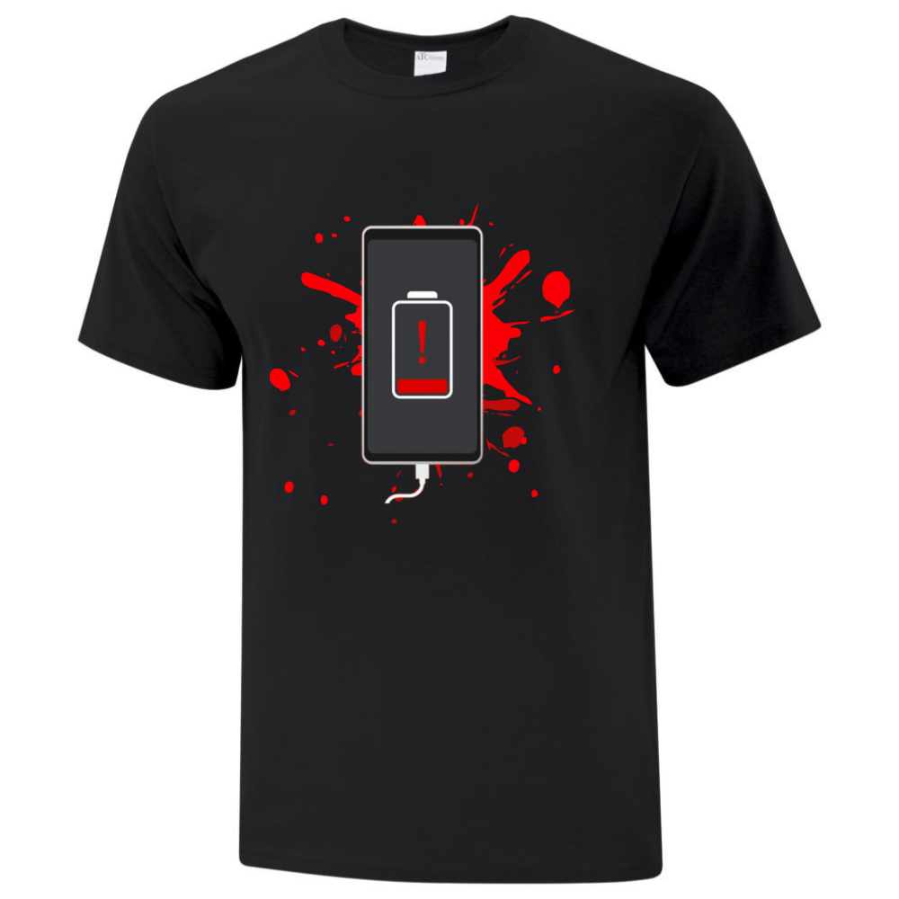 Low Battery, Couleur: Noir, Type de T-Shirt: T-Shirt Enfant Cotton