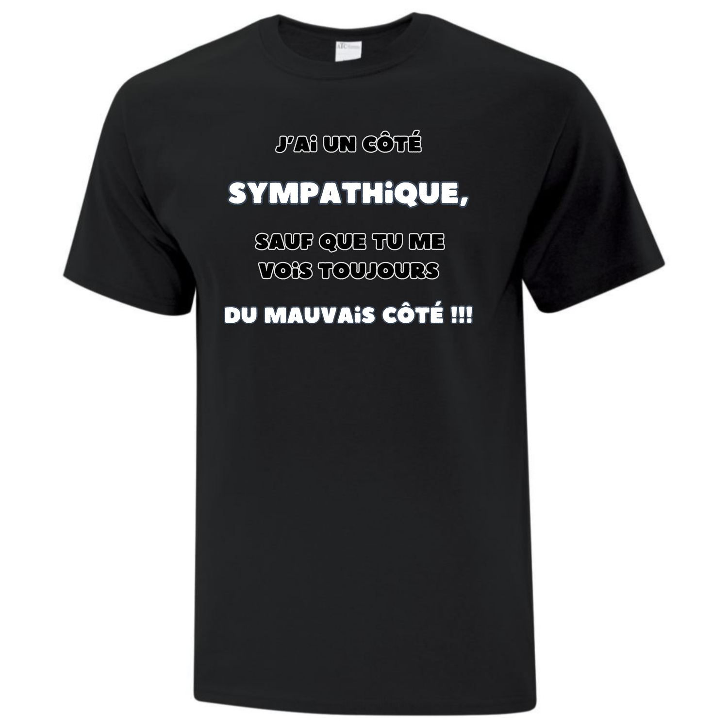 Coté Sympathique, Type de T-Shirt: T-Shirt Enfant Cotton, Couleur: Noir