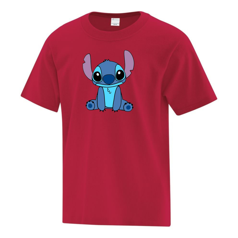 Stitch 05, Type de T-Shirt: T-Shirt Enfant Cotton, Couleur: Rouge