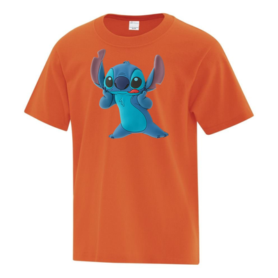 Stitch 09, Type de T-Shirt: T-Shirt Enfant Cotton, Couleur: Orange