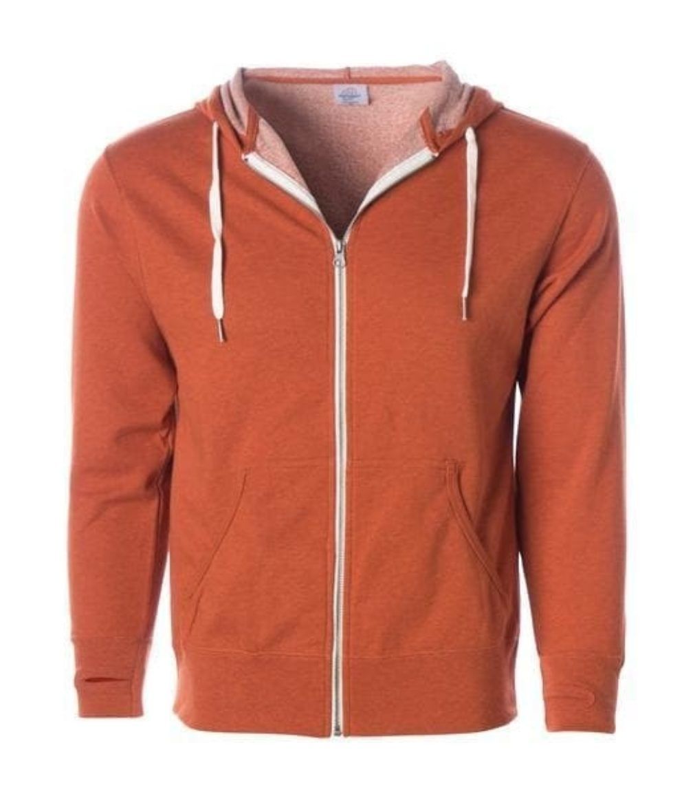 Sweat à capuche unisexe en polaire à fermeture éclair Retro coton ouaté, Couleur: Orange