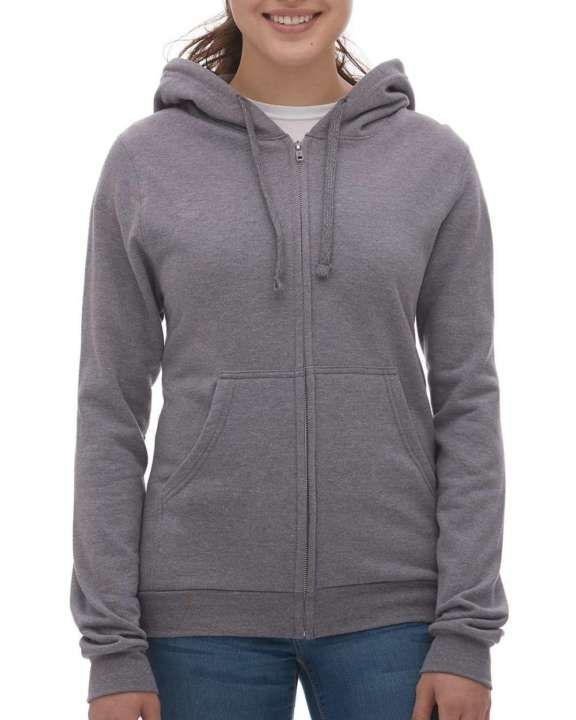 Sweat à capuche unisexe en polaire à fermeture éclair coton ouaté, Couleur: Gris