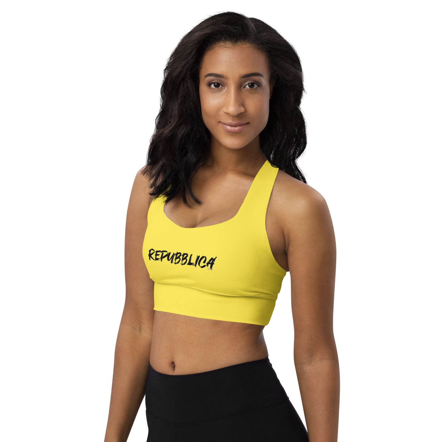 Repubblica Recycled Longline Sports Bra Mello Yellow