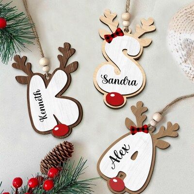 Letras Navideñas en Madera Con tu Nombre