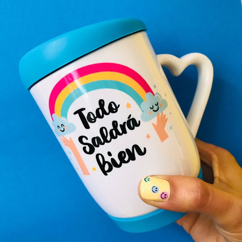 Taza Mug Tapa Silicona Curvy Color Amarillo
