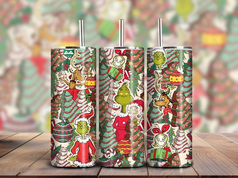 Grinch Christmas 20oz Tumbler (Christmas Tree Cakes)