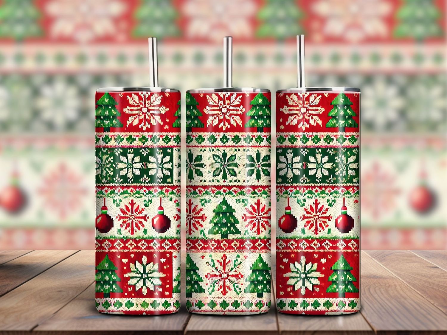 Ugly Christmas Sweater 20oz Skinny Tumbler