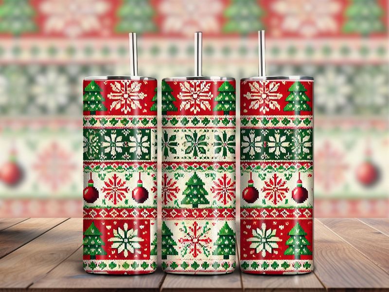 Ugly Christmas Sweater 20oz Skinny Tumbler