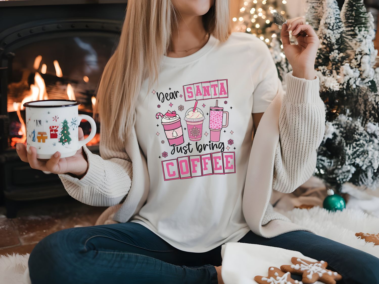 Christmas Shirt - Dear Santa, Just Bring Coffee
