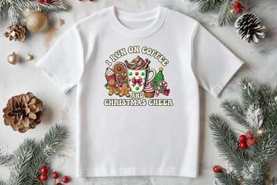 Christmas Shirt - I Run On Coffee and Christmas Cheer