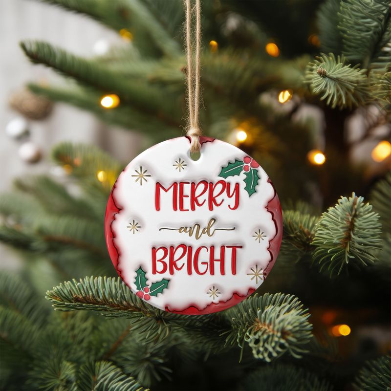 &quot;Merry And Bright&quot; Cute Christmas Ornament (4 Options)