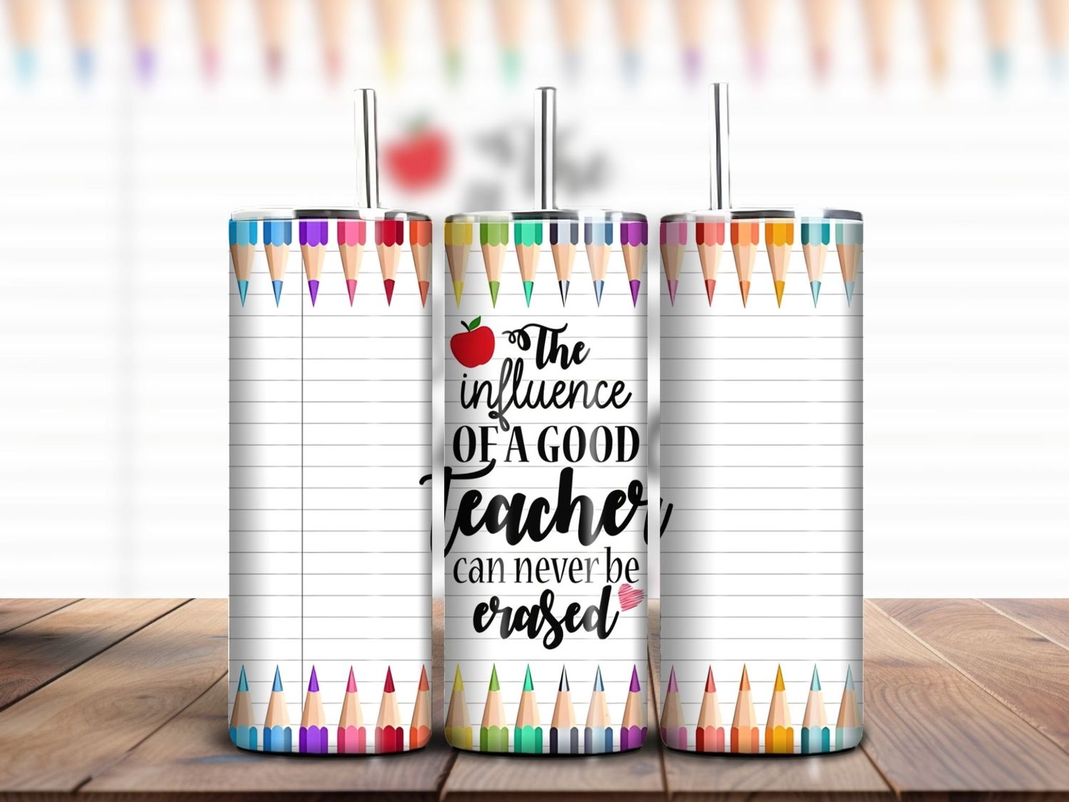 &quot;The Influence of a Good Teacher Can Never Be Erased&quot; 20oz Skinny Tumbler