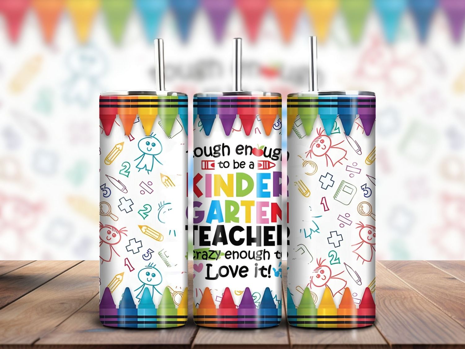 Crazy Kindergarten Teacher 20oz Skinny Tumbler
