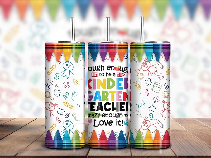 Crazy Kindergarten Teacher 20oz Skinny Tumbler