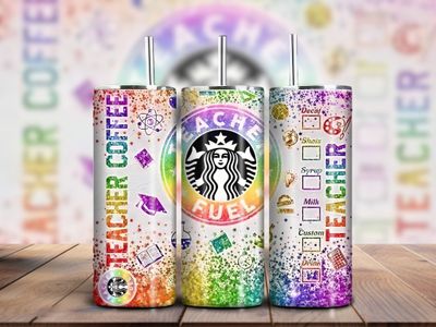 Teacher Fuel Starbucks 20oz Skinny Tumbler