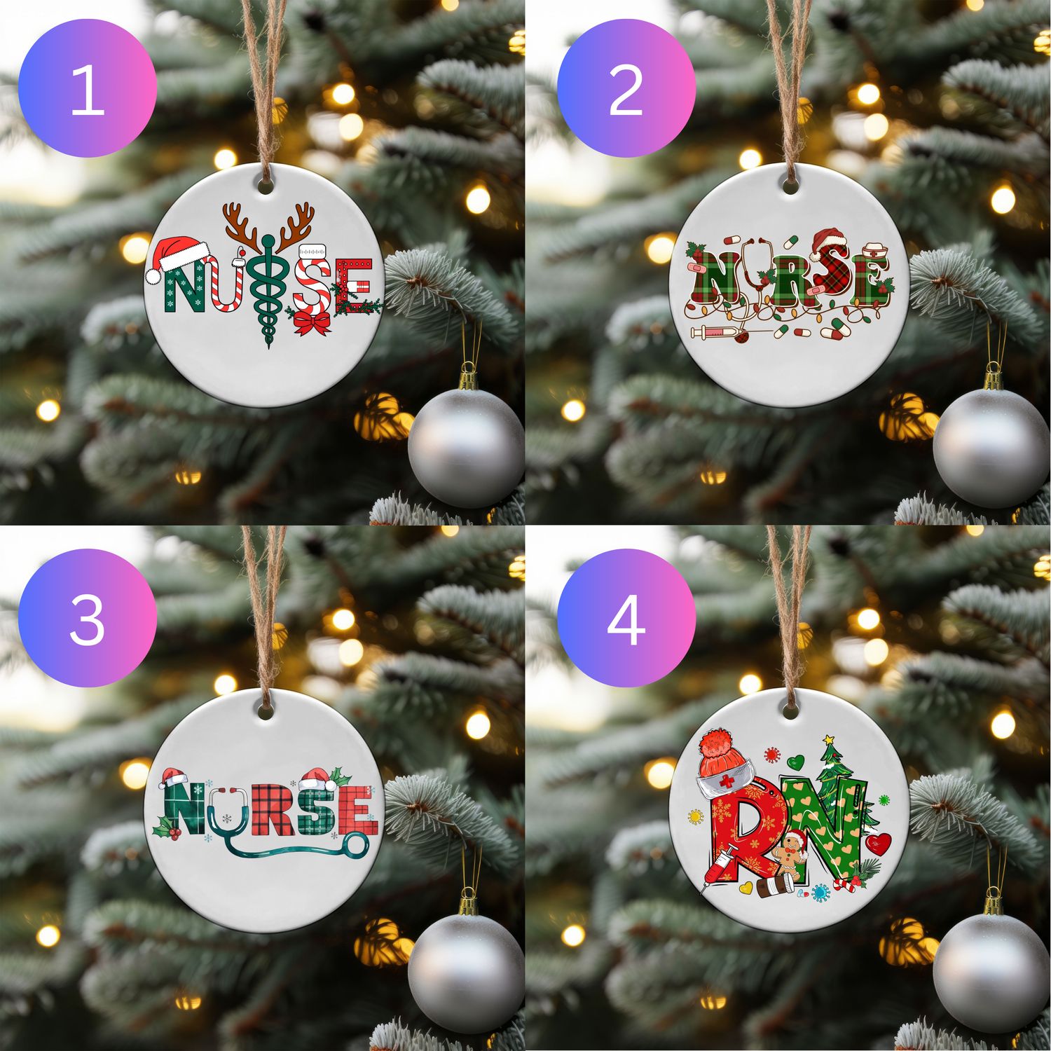 Nurse Christmas Ornament (32 Options)