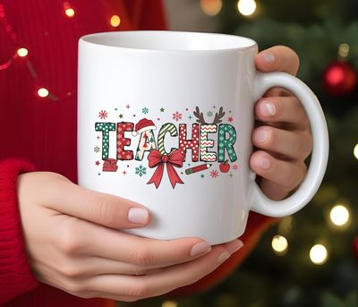 Festive Holiday Teacher Gift Mugs (22 Options)