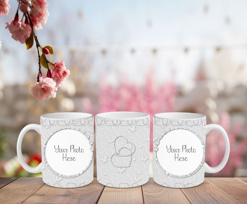 Butterfly Heart 2-Photo Frame Mug