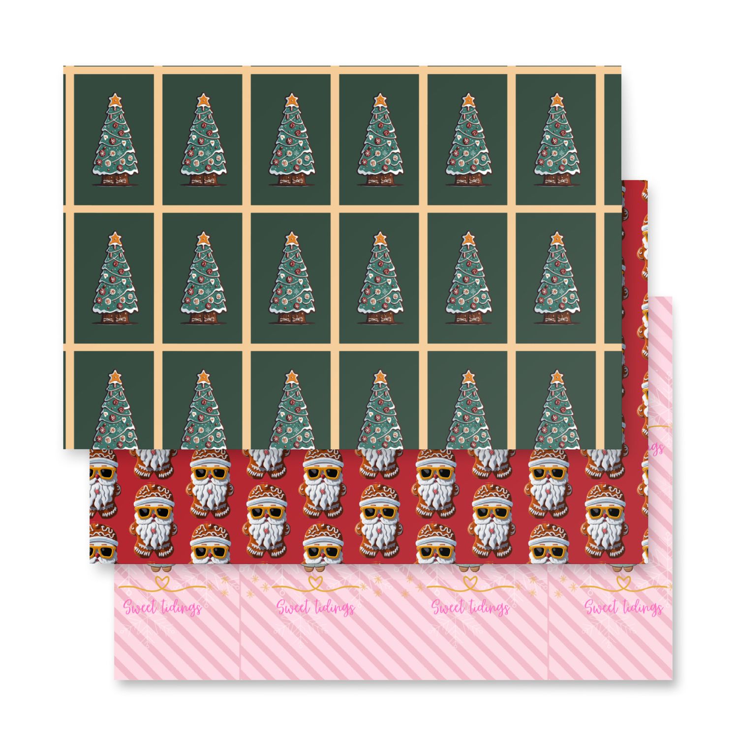 Santas-Trees-Angels Wrapping paper sheets