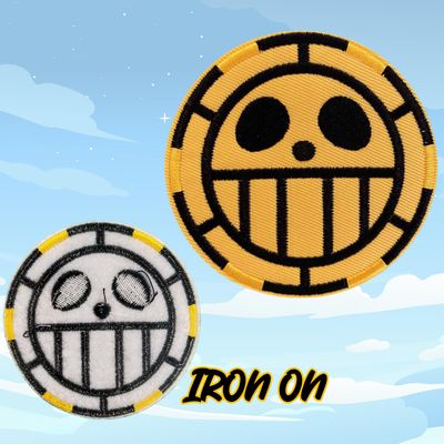 ONE PIECE Heart Pirates iron-on embroidered, collectible patch, easy to iron on jackets, shirts, bags, backpacks