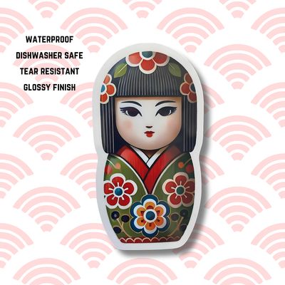 KOKESHI doll Japan vinyl sticker
