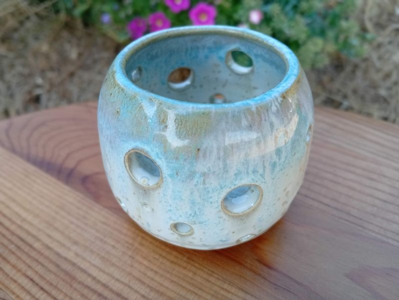 Photophore Lagon - Crème Turquoise