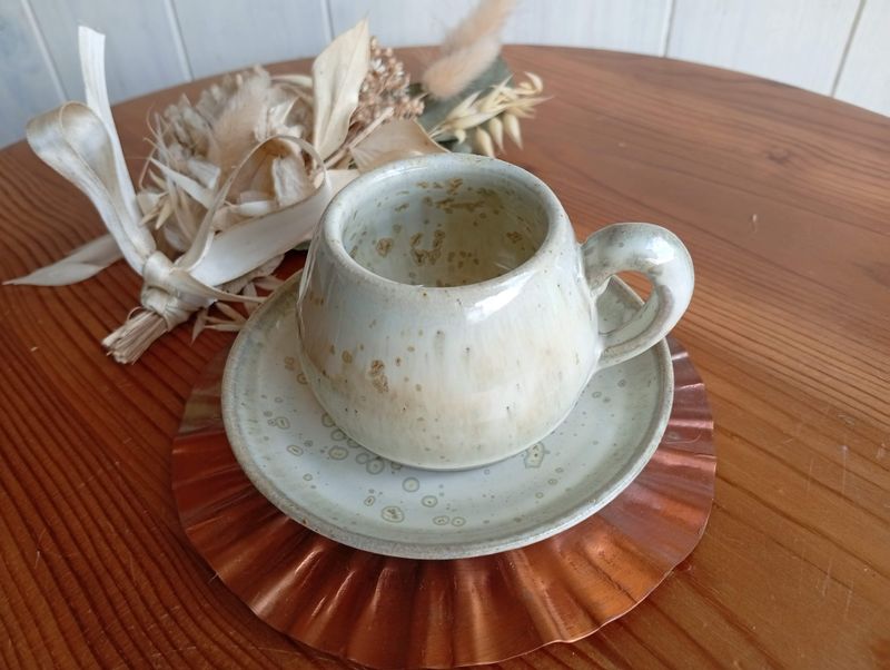 Lot Tasse ansée + soucoupe Foison - Crème