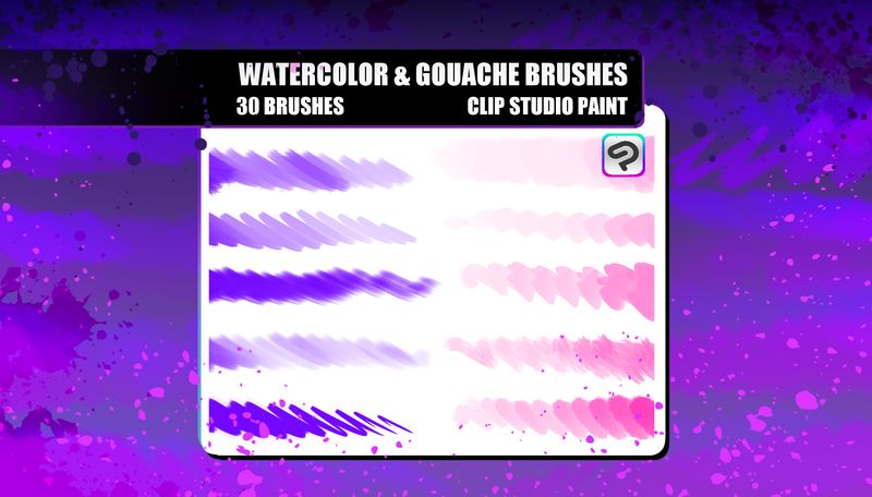 Watercolor & Gouache Brushes - Clipstudio Paint