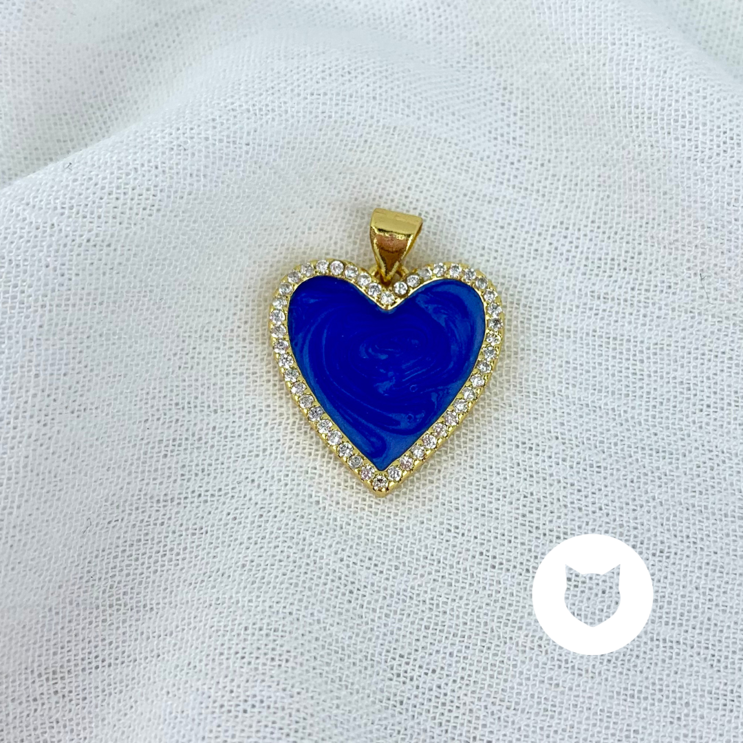 DIJE DE BAÑO DE ORO Y CRISTALES CORAZÓN DI0732G37