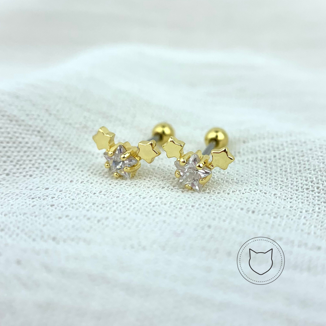 ARETES DE BAÑO DE ORO Y CRISTALES AB0321G32
