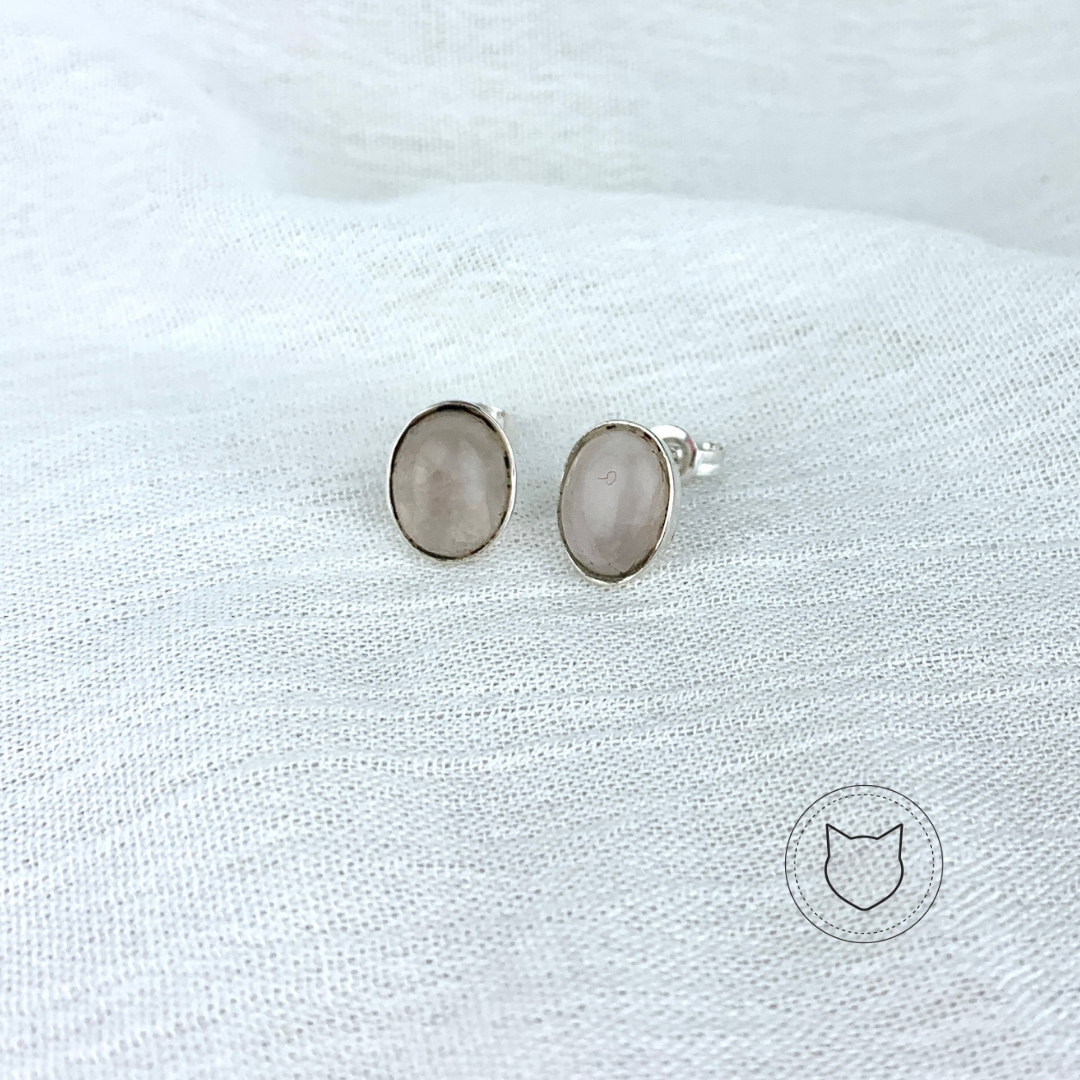 ARETES DE PLATA 925 BISELADOS Y CUARZO ROSA AR0897M34