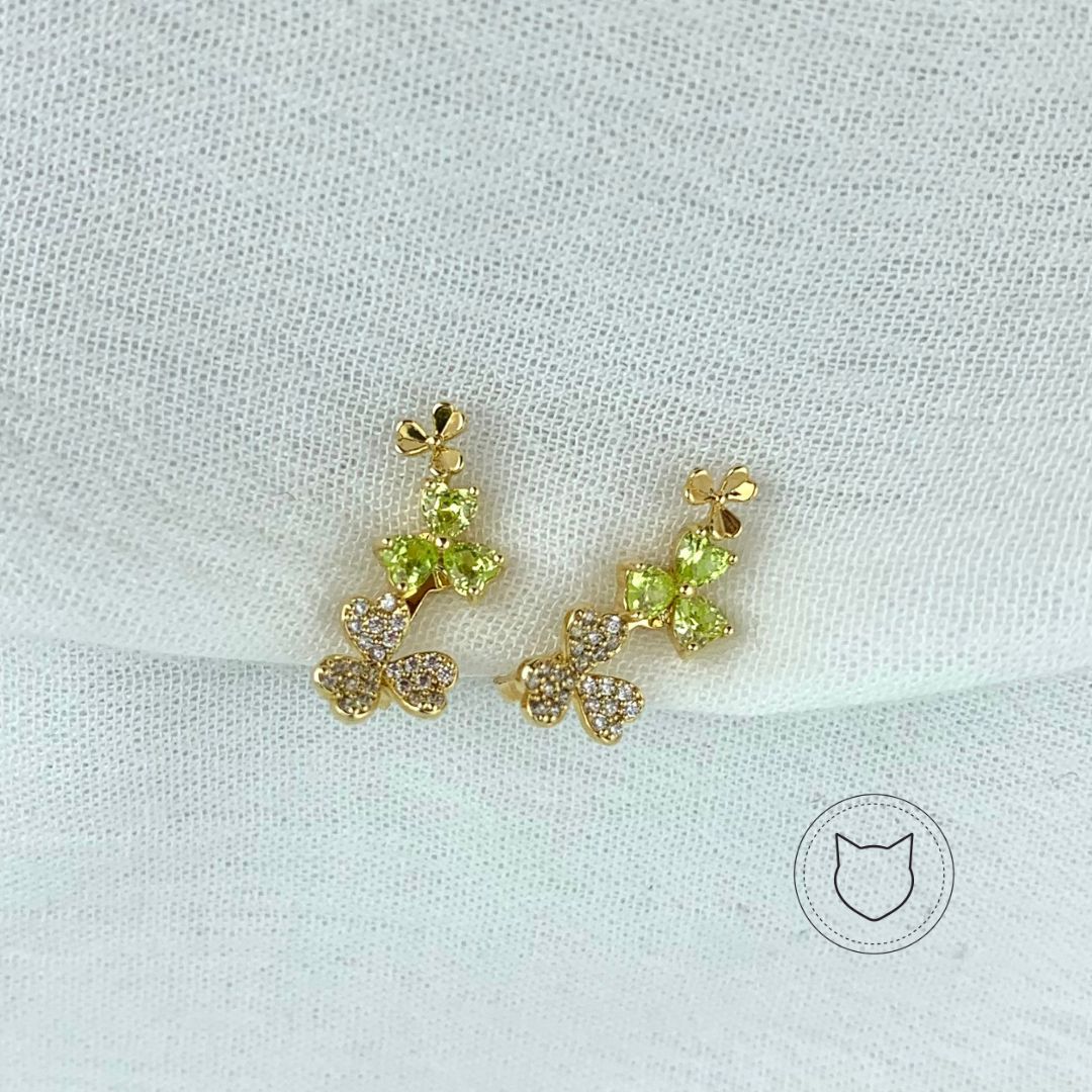 ARETES DE BAÑO DE ORO Y CRISTALES AR2376G30