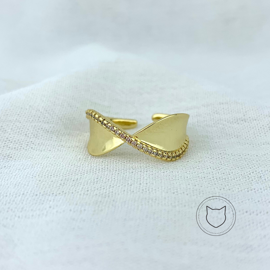 ANILLO DE BAÑO DE ORO Y CRISTALES AN2876G46