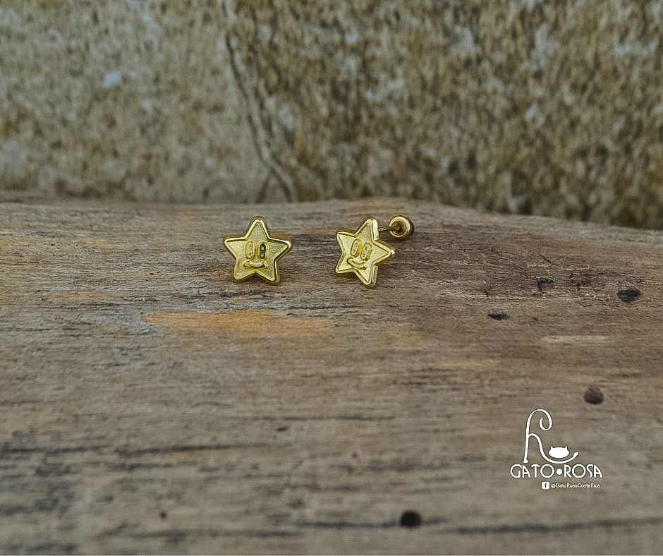 ARETES ESTRELLAS DE ORO DE 10 KILATES AR0350M