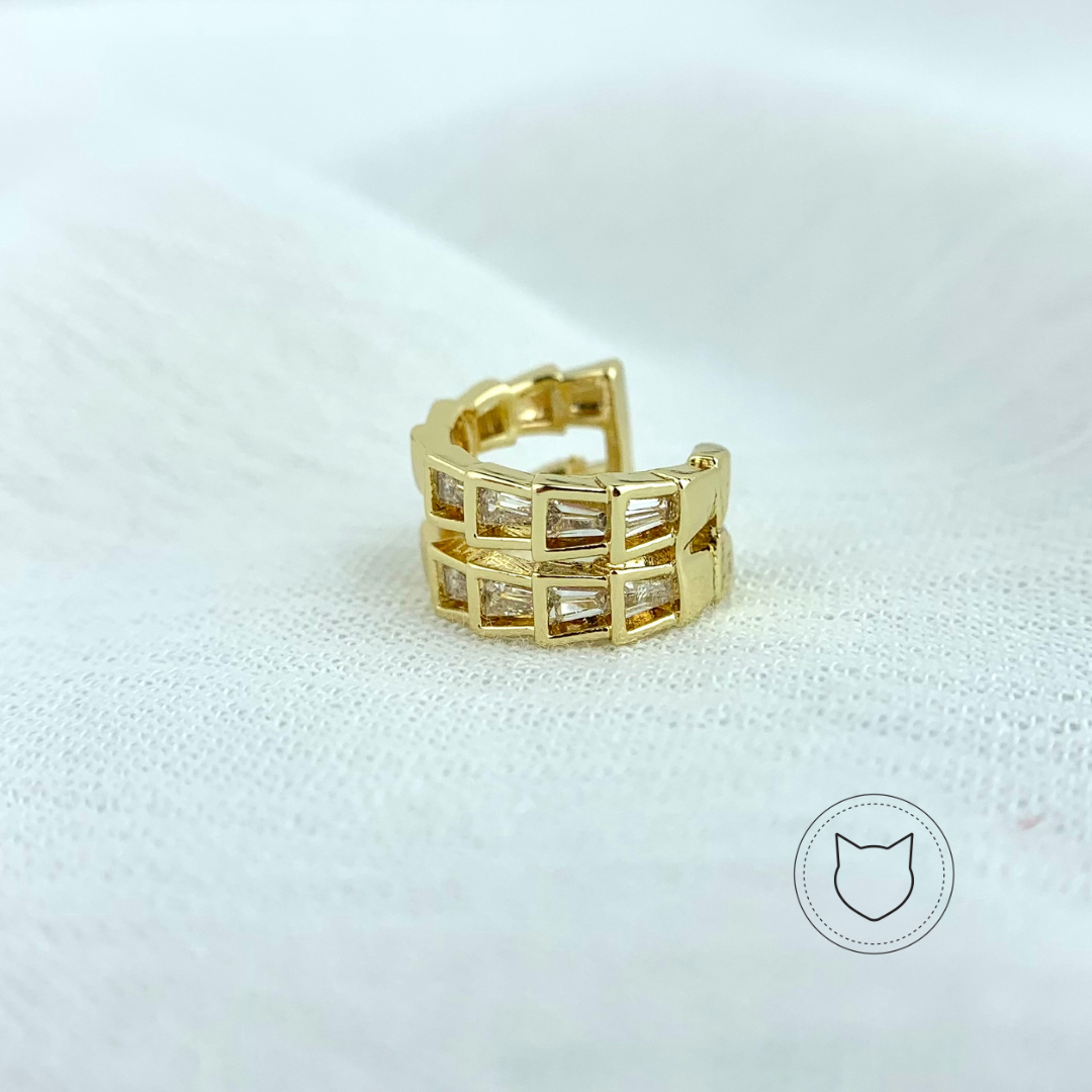 EARCUFF DE BAÑO DE ORO Y CRISTALES EA0543G30