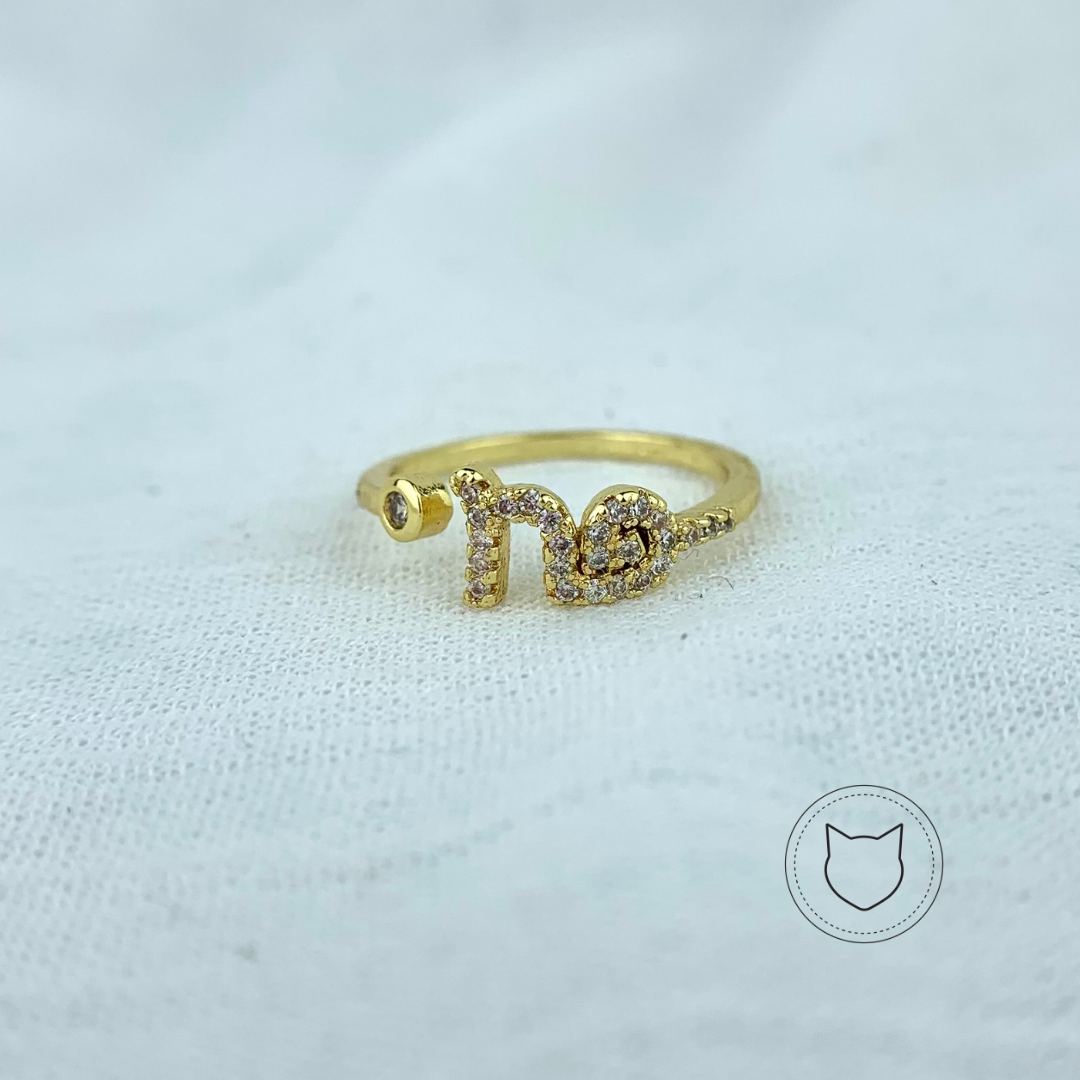 ANILLO DE BAÑO DE ORO Y CRISTALES TALLA 6 AN2743G37