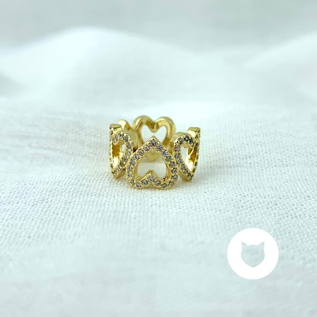 EARCUFF DE BAÑO DE ORO Y CRISTALES EA0563G34