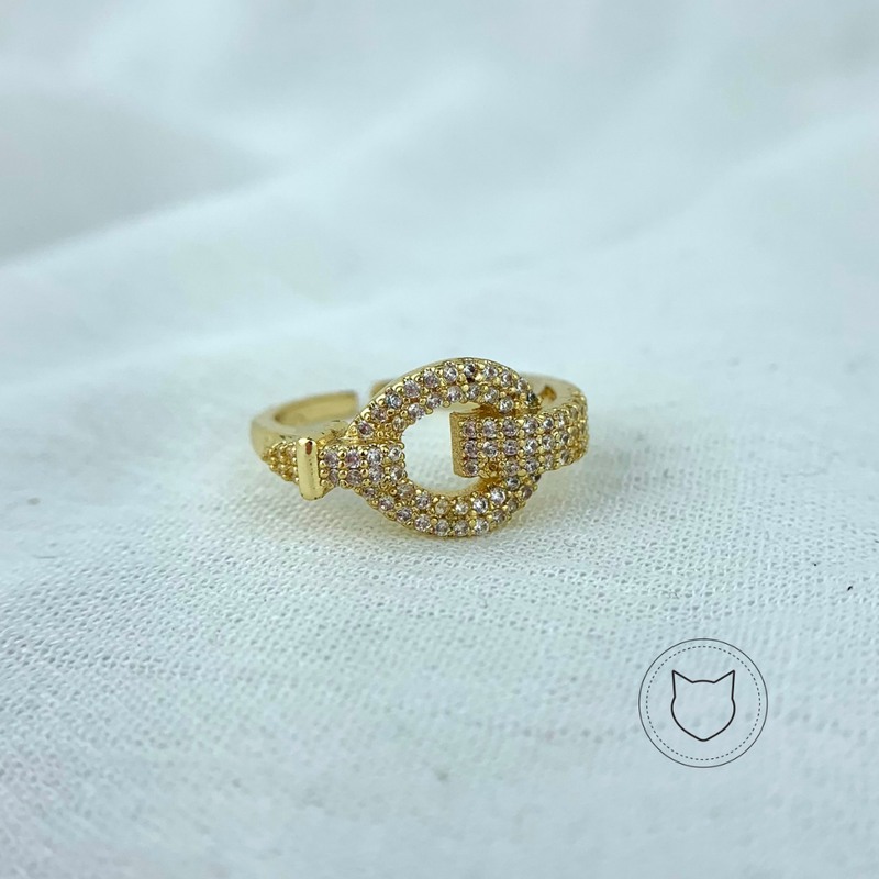ANILLO DE BAÑO DE ORO Y CRISTALES TALLA 6 AN2761G32