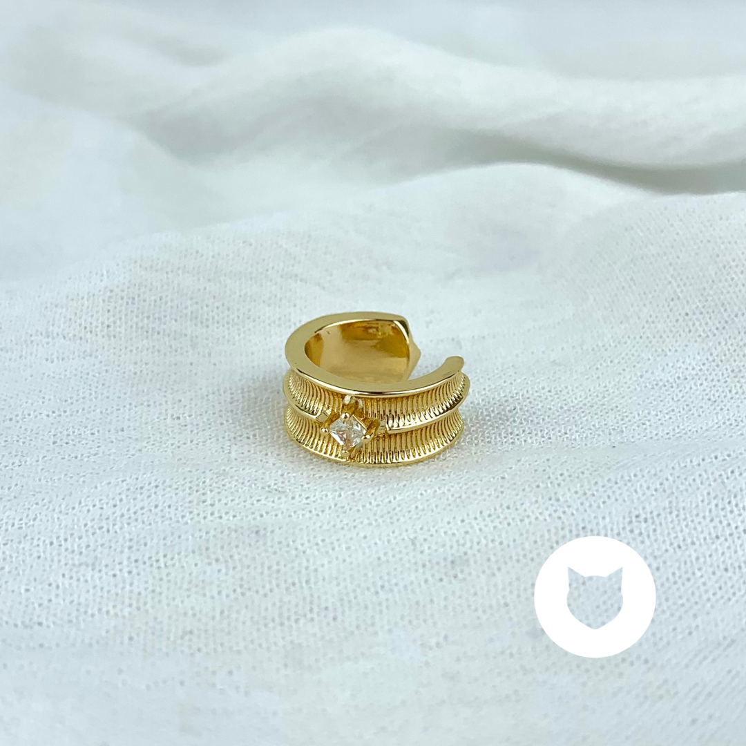 EARCUFF DE BAÑO DE ORO Y CRISTALES EA0604G30