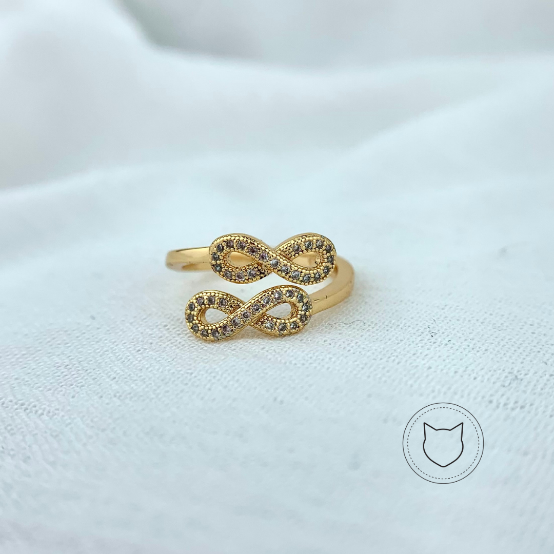 ANILLO DE BAÑO DE ORO Y CRISTALES TALLA 7 AN2687G37