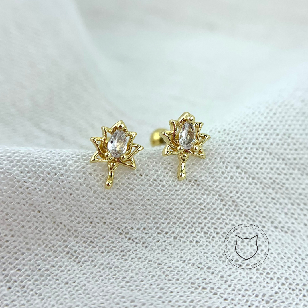 ARETES DE BAÑO DE ORO Y CRISTALES AB0324G31