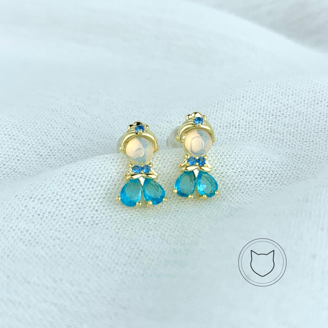 ARETES DE BAÑO DE ORO Y CRISTALES AR2260G30