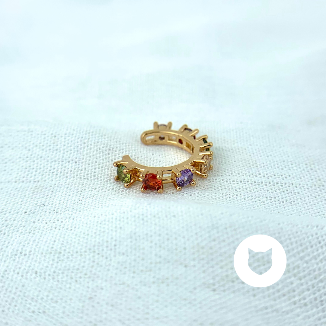 EARCUFF DE BAÑO DE ORO Y CRISTALES EA0590G30